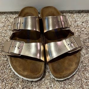 Birkenstock Arizona sandals rose gold size 37